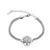 Comercio Exterior Transfronterizo Popular Pulsera de Acero Inoxidable Incrustada con Diamantes Árbol de la Vida Femenina Acero de Titanio Incrustado con Diamantes Joyería de Mano Original Incrustada con Diamantes Transfronteriza