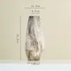 Vaso Cerâmico Retrô com Padrão Espiral, Detalhe Branco, Sensação de Luxo Leve e Alto Padrão, Adequado para Entrada de Sala de Estar, Decoração de Arranjo de Flores, Jarra de Cerâmica