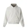 Cárdigan Retro de Doble Cara Estampado de Espiga Estilo Americano Suéter con Capucha Marca de Moda Urbana para Hombre Holgado Casual Chaqueta de Pareja