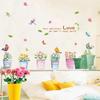 Adhesivos de pared creativos pintados a mano para plantas en maceta de gran venta, papel tapiz decorativo moderno para dormitorio, sala de estar, habitación infantil, adhesivos de pared de PVC personalizados