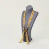 Colar Cachecol de Seda com Contas de Bolinhas Design de Nicho Feminino Corrente de Clavícula Ajustável Acessórios para Suéter