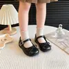 Zapatos de Cuero con Lazo para Niñas 2026 Primavera y Otoño Nuevos Estilo Francés Zapatos de Princesa Plateados Bajos Mocasines de Suela Suave de Moda