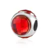 Cuentas rojas brillantes con forma de corazón y diamante, agujero grande, en stock, al por mayor, aleación para manualidades, cuentas sueltas con forma de corazón, accesorios para joyería con cuentas