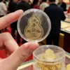 Adesivo de celular estilo Shuibei em ouro puro 999 com motivos de dinheiro e ovelhas, acessório criativo para atrair clientes, brindes no atacado