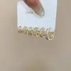 Set de Aretes Redondos de Circonita Estilo Coreano Ins, Casual y de Moda, Aretes Versátiles con un Toque de Lujo Ligero y de Alta Gama para Mujer