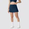 Falda Deportiva Corta para Mujer, Dos en Uno de Secado Rápido Anti-Exposición, Falda de Pilates Yoga, Falda-Pantalón de Tenis Plisada de Cintura Alta