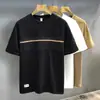 Camiseta de Manga Corta para Hombre, Estilo Americano, Peso Pesado, Cuello Redondo, Diseño de Retazos, Versátil, Verano 2026, Marca de Moda, Corte Holgado, Tallas Grandes