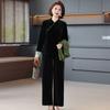 Ropa para Madre Estilo Chino Nuevo Traje de Otoño Terciopelo Dorado 2025 Nuevo Top Chaleco de Primavera y Otoño para Mujeres de Mediana Edad y Mayores