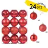 Bolas de Navidad Transfronterizas Lanrun Paquete de 24 Adornos para Árbol de Navidad 3/4/6cm Decoraciones Navideñas Venta Directa del Fabricante