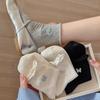 Calcetines de mujer primavera y otoño lazo blanco calcetines de tubo sin costuras con zapatos de cuero pequeños calcetines de algodón japonés de verano delgados