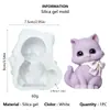 Molde de silicona de lazo gatito para velas hechas a mano DIY, adornos de escritorio, velas de aromaterapia y moldes de resina