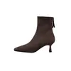 Botas Elásticas de Terciopelo Botas Adelgazantes para Mujer Otoño Invierno Nuevas Botas de Tacón Cuadrado con Cremallera Trasera Botas Elásticas para Tobillo de Mujer Botas Individuales