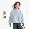 Colección de invierno de Pudding Haru: Top de niña con bloques de color, nuevo estilo de invierno 2026, chaqueta acolchada cálida para niños, moderno