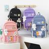 Bolsa de estudiante de cuatro piezas para estudiantes de primaria, bolso de hombro para estudiantes de tercer a sexto grado, mochila de traje linda para mujer de cinco piezas