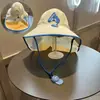 Chapéu de Proteção Solar Infantil, Chapéu de Sol de Aba Larga para Meninas no Verão, Chapéu Cachecol com Proteção UV para o Pescoço, Chapéu de Pescador para Meninos ao Ar Livre