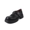 Zapatos Mary Jane de Textura Estilo Universitario de Piel de Oveja Entera, Zapatos Pequeños de Cuero 2025 Primavera, Suela Gruesa, Tacón Medio Grueso, Punta Redonda, Zapatos de Cuero de Una Capa para Mujer
