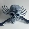 Accesorios de Casa Embrujada Transfronterizos Halloween Par de Calaveras Blancas Mano a Mano Decoración de Truco para Casa Embrujada Adornos para Habitación Secreta
