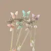 Pasador de Mariposa con Pedrería para Mujer, Pasador de Alto Nivel Estilo Chino Nuevo, Tocado de Estilo Antiguo, Pasador de Perlas con Borla