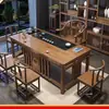 Novo conjunto de mesa de chá e cadeiras estilo chinês madeira maciça pequena mesa de chá suporte de chá apartamento pequeno escritório varanda mesa de chá integrada um conjunto completo
