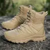 Botas de entrenamiento exterior de gran tamaño transfronterizas para ejercicios de campo, senderismo, disponibles en colores verde militar, negro y arena, con resistencia al impacto, y otros estilos para personas mayores y botas de altura media