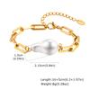 Acero Inoxidable Imitación Oro 18K Perla Barroca Clásico Retro Francés Pulsera Europea y Americana Joyería de Mano al Mayoreo Br-2367