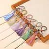 Chaveiro de borla feito à mão, nó de milho degradê estilo chinês, acessório de pingente de borla trançada DIY, atacado