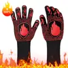 Guantes de Cinco Dedos para Barbacoa Resistentes a Altas Temperaturas, Antiescaldantes, Retardantes de Llama, Ignífugos, Aislados de Silicona para Horno Microondas