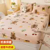 Falda de Cama de Coral Fleece Pieza Única Leche Fleece Invierno Juego de Cubrecama Franela Protector de Colchón Engrosado Juego de Sábanas Antideslizante