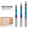 Cuchillo de recorte compuesto multicolor, broca de fresadora de aleación sólida para carpintería para recorte de tablero de densidad y tablero multicapa, recortadora y máquina de grabado