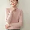 Baicai Rong Nuevo Llegado Otoño/Invierno Suéter Pesado de Cachemira de Doble Capa de Cuello Alto para Mujer, Capa Interior de Color Liso Suéter de Lana con Mangas Raglán Capa Base
