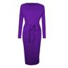 2026 Transfronteiriço Aliexpress Kikuu Amazon Ebay Comércio Exterior Vestido de Manga Longa com Cinto Slim Fit de Bolso