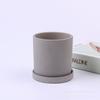 Vaso de flores de cerâmica Morandi simples e reto com bandeja planta suculenta rabanete verde vaso hidropônico vaso de plantas verdes