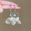 Brincos de Flor de Tecido com Franjas, Brincos Estilo Férias na Praia, Essencial para Sessão de Fotos, Brincos Únicos e de Alta Qualidade