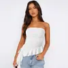 Ropa Y2K Ajustada Chica Atrevida Tops Bm Ropa Exterior de Alta Gama Europea y Americana Top Tubo Sexy con Borlas Asimétricas Verano