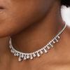 Collar de personalidad transfronterizo con forma de lágrima para mujer, colgante de diamante transparente en forma de gota de agua, collar de accesorios vintage de alta calidad 06