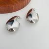 Brincos de Metal Huecos Lisos em Forma de Gota de Água Banhados a Cobre Ouro 18K Real Estilo Frio de Nicho Europeu e Americano Venda por Atacado