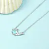 Nuevo Collar de Ballena Lindo para Mujer, Cadena para Clavícula de Vida Marina, Estilo Corto Simple y Elegante, Colorido y Moderno para Estudiantes