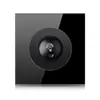 Interruptor de Luz LED de Gran Apertura Enchufe Panel de Espejo de Vidrio Templado Negro Interruptor de Luz Interruptor Redondo Jipu