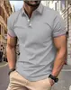 Camisa Polo de Verão para Golfe Cor Sólida Estampa Digital 3D Casual de Negócios Manga Curta Camiseta Polo Vendedor Quente Transfronteiriço