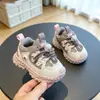 Tênis Caminhada para Bebês Meninos Malha Respirável Esportivo Primavera Outono Antiderrapante Solado Grosso Tênis Pai Sapatos Casuais Simples para Meninas