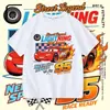 Camiseta de Verano de Algodón con Mangas Cortas de Carreras para Niños Rayo McQueen, Top Elegante para Niños Pequeños
