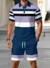 Comércio Exterior Aliexpress Temu Moda Masculina Casual Camiseta Polo de Manga Curta Estampa 3D Conjunto de Roupas e Calças