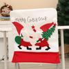 Suprimentos de decoração de Natal transfronteiriços Criativo Desenho animado Velho boneco de neve Capa de cadeira Veludo branco Layout de cena Presente