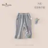 Nova Coleção de Outono: Calça Comprida Macia da Moda para Bebês Meninas Classe A com Bordado de Desenho Animado, Calça Reta Versátil para Bebês Meninas