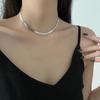 Colar de aço titânio de corpo inteiro transfronteiriço lâmina corrente anel simples colar 18K nicho ouro Joker pescoço corrente uma geração de cabelo