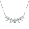 Collar de plata de ley S925 redondo de moissanita de 0.5 quilates tiembla cadena de clavícula de venta en vivo en stock una generación de cabello