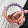 Pulsera de Bodhi de Jade Blanco con Cuentas de Piedras Preciosas Múltiples, Diseño de Círculo Único Cortado Recto, Tranquilizante y Aliviador del Estrés, Pulsera de Cuentas de Oración Budista Suave para Girar con los Dedos