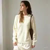 Suéter de Punto Suave de Cachemira Finamente Hilo, Cuello Redondo para Mujer, Nuevo Estilo Otoño e Invierno, Diseño de Hombro Caído, Suéter Cálido de Lana para Viajar al Trabajo, Venta al por Mayor