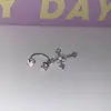 Anillo de Herradura Cruzada de Uva Transparente Hélice de Oreja Púrpura Estrella Explosiva Clavo de Oreja Pendientes Exquisitos Versátiles