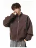 Chaqueta de Ropa de PU Retro Americana para Hombre Otoño Invierno Nueva Marca de Tendencia Casual Holgada Moda Chaqueta de Motociclista Ropa para Hombre